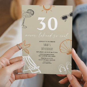 Invitación Fiesta de Celebración de Verano Cumpleaños 30