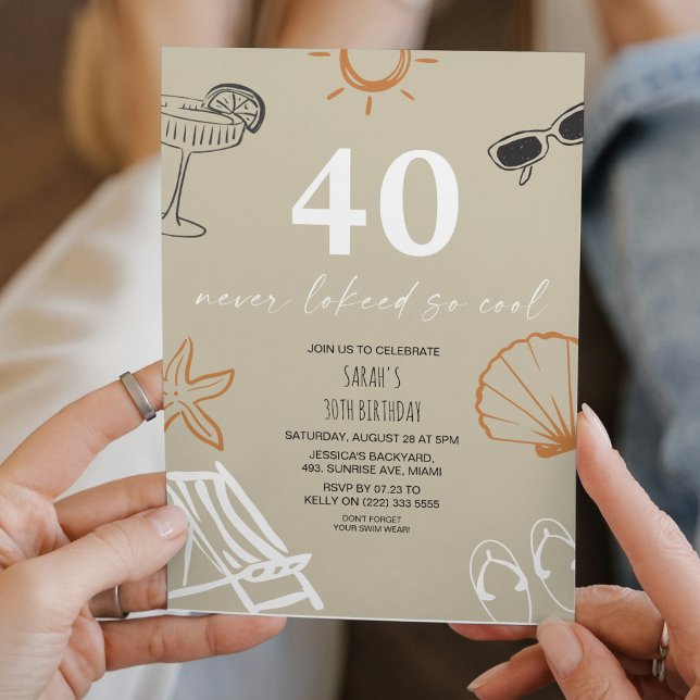 Invitación Fiesta de Celebración de Verano Cumpleaños 40  (Subido por el creador)