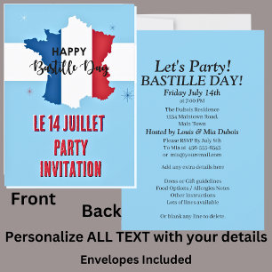 Invitación Fiesta de Celebración del Día de la Bastilla el 14
