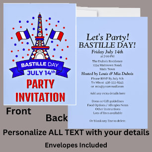 Invitación Fiesta de Celebración del Día de la Bastilla Tu No