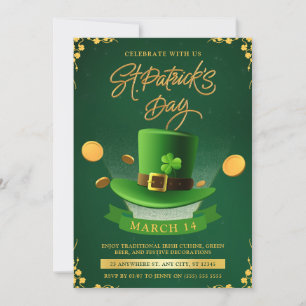 Invitación Fiesta de Celebración del Día de San Patricio Verd