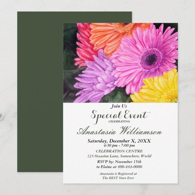 INVITACIÓN FIESTA DE CELEBRACIÓN SORPRENDENTE INVITA (Anverso / Reverso)