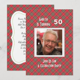 Invitación Fiesta de Celebración Temática de Escocia Tartan