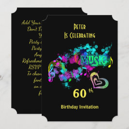 Invitación Fiesta de celebraciones con temas musicales person