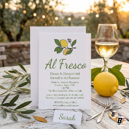 Invitación Fiesta de cena al fresco de limón mediterráneo de