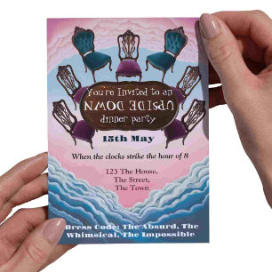 Invitación fiesta de cena al revés, Surrealismo Moderno
