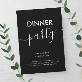 Invitación Fiesta de cena con guión moderno simple