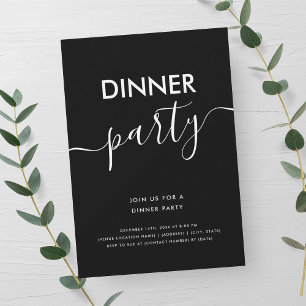 Invitación Fiesta de Cena con Guión Moderno Simple