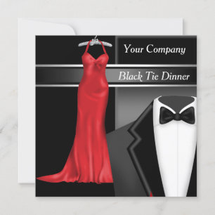 Invitación Fiesta de Cena Corporativa de Black Tie