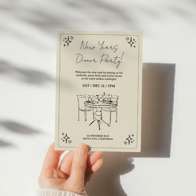 Invitación Fiesta de Cena de Año Nuevo (Subido por el creador)