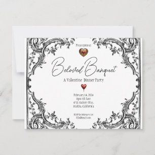 Invitación Fiesta de Cena de Banquetes Amado de San Valentín