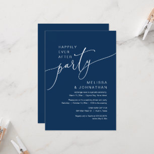 Invitación Fiesta de cena de boda de fuga Felices para siempr