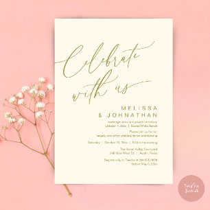 Invitación Fiesta de Cena de Boda Romántica, Celebra con noso