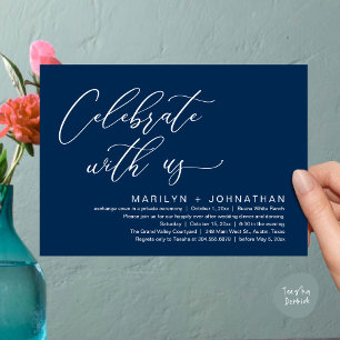 Invitación Fiesta de cena de boda romántica, Celebre con noso