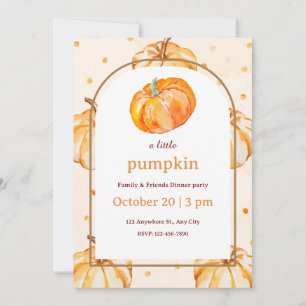 Invitación Fiesta de cena de calabaza con acuarela