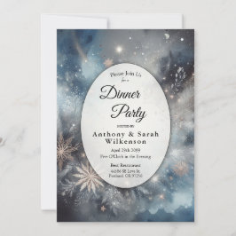 Invitación Fiesta de Cena de Cena de Invierno Celestial de Me