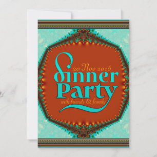 Invitación Fiesta de Cena de Cuento de Hadas de Caramelo Aqua