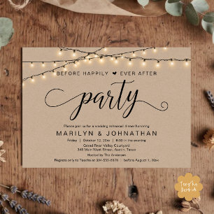 Invitación Fiesta de cena de ensayo antes de feliz para siemp