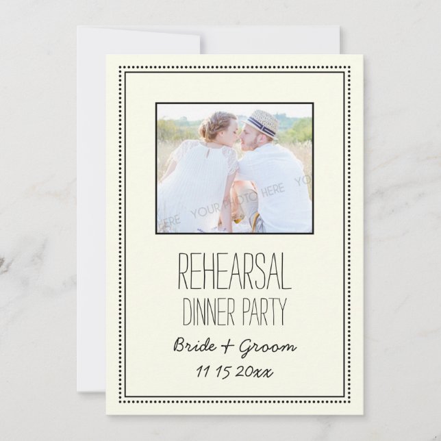 Invitación Fiesta de cena de ensayo de casamiento con cosecha (Anverso)