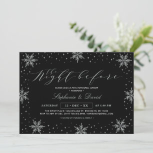 Invitación Fiesta de cena de ensayo de nieve de invierno plat