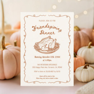 Invitación Fiesta de cena de Friendsgiving