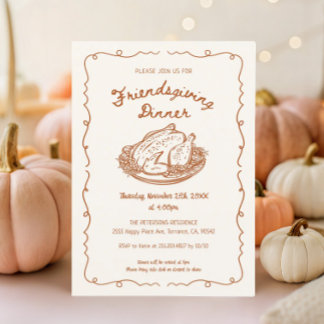 Invitación Fiesta de cena de Friendsgiving