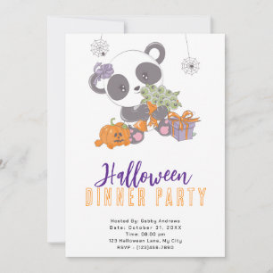 Invitación Fiesta de cena de Halloween con ramo de ojos de pa