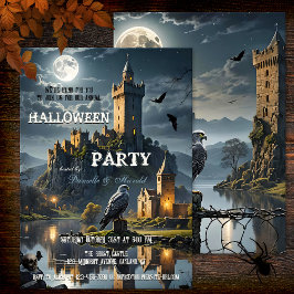 Invitación Fiesta de cena de Halloween del Castillo de la Noc