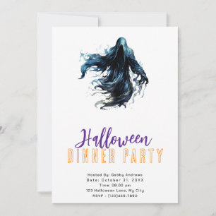 Invitación Fiesta de Cena de Halloween del Sombrío Segador Es