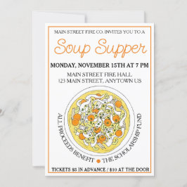 Invitación Fiesta de cena de la sopa de fideos de pollo