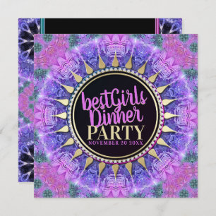 Invitación Fiesta de cena de las mejores chicas medievales de