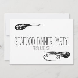 Invitación Fiesta De Cena De Marisco, Delicadez De Cócteles