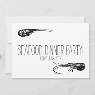 Invitación Fiesta De Cena De Marisco, Delicadez De Cócteles