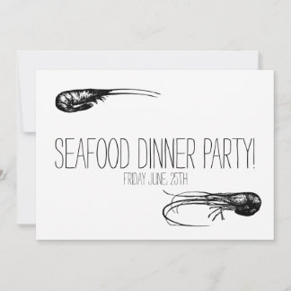 Invitación Fiesta De Cena De Marisco, Delicadez De Cócteles