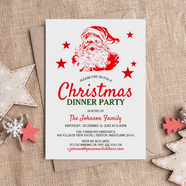 Invitación Fiesta de Cena de Navidad de Papá Noel (Subido por el creador)