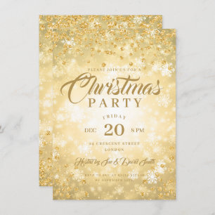 Invitación Fiesta de cena de Navidad Purpurina de diamantes d