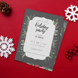 Invitación Fiesta de cena de Navidades con temática de follaj