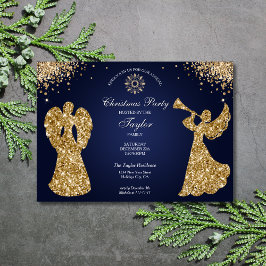 Invitación Fiesta de Cena de Navidades de Ángel Religioso