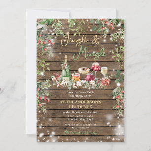 Invitación Fiesta de cena de Navidades de castillos de madera