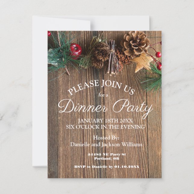 Invitación Fiesta de cena de Navidades de países rusos (Anverso)