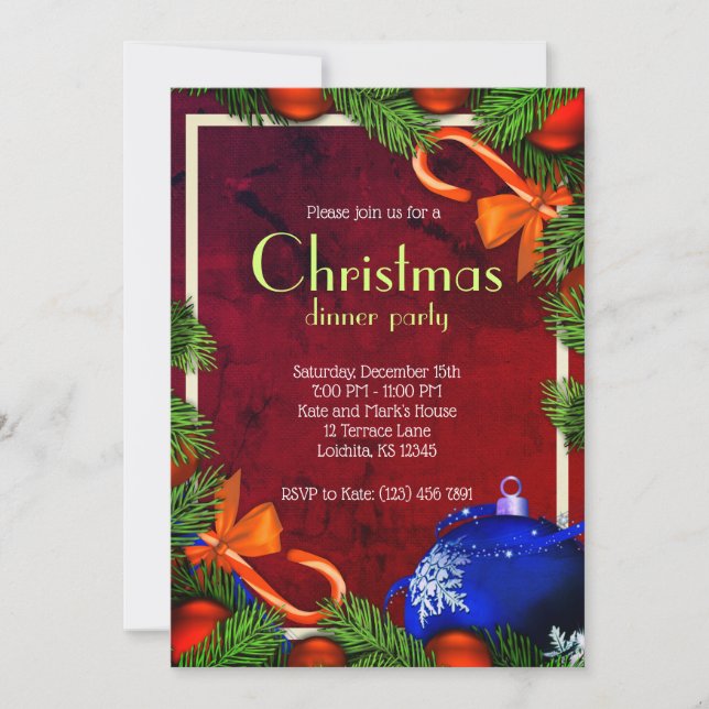 Invitación Fiesta de cena de Navidades increíbles (Anverso)