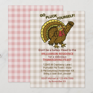 Invitación Fiesta de cena de otoño en la fiesta de Acción de 