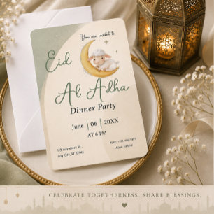 Invitación Fiesta de cena de ovejas verde polvorienta de Eid