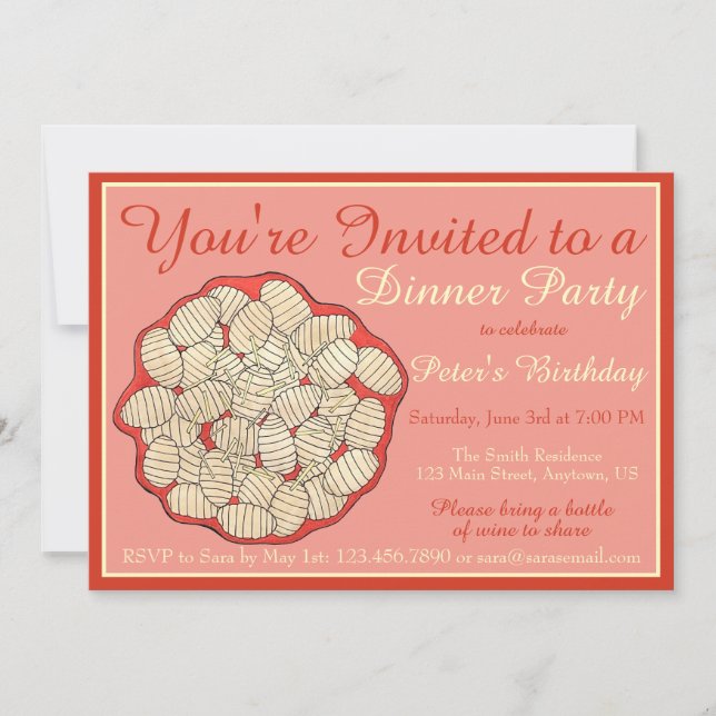 Invitación Fiesta de cena de papa de comida italiana gnocchi (Anverso)