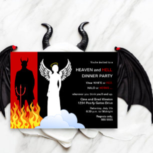 Invitación Fiesta De Cena Del Cielo Y El Infierno