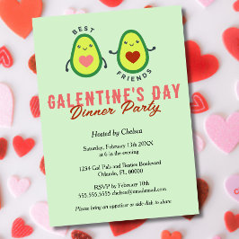Invitación Fiesta de cena del Día de Galentine del aguacate l