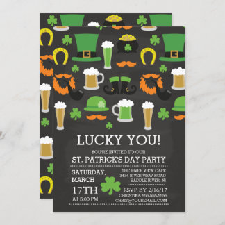 Invitación Fiesta de cena del día de St Patrick de la pizarra