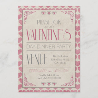 Invitación Fiesta de cena del el día de San Valentín del