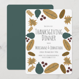 Invitación Fiesta de cena elegante de Acción de Gracias de ot