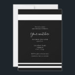 Invitación Fiesta de cena elegante minimalista en blanco y ne<br><div class="desc">Personalizar esta elegante invitación para cualquier evento.</div>